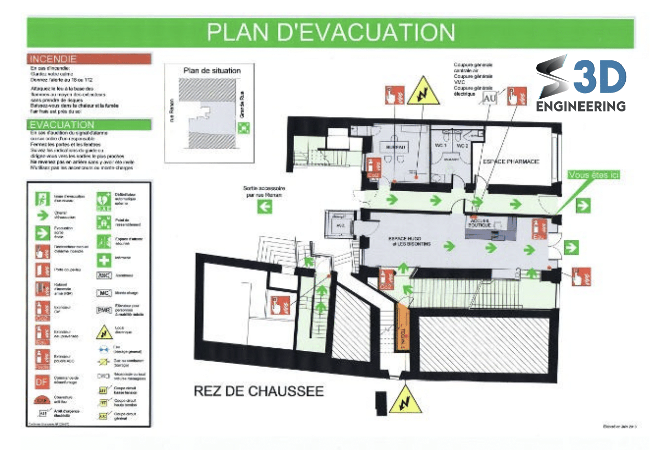 Création et réalisation de plans d'évacuation personnalisés