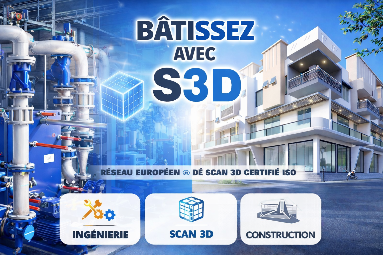 Réseau Européen®de Scan 3D bâtiment et industrie Certifié ISO 9001